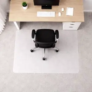 Polypropylene Foldable Chair Mat for Low Pile Carpets and Carpet Tiles (up to 1/4" Thick), 45" x 53" White Office Carpet Protector, Rectangular, Eco-Friendly, Multiple Sizes Polypropylene Foldable Chair Mat for Low Pile Carpets and Carpet Tiles (up to 1/4" Thick), 45" x 53" White Office Carpet Protector, Rectangular, Eco-Friendly, Multiple Sizes