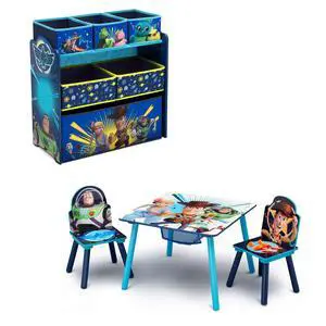 Kids Table and Chair Set with Storage (2 Chairs Included) Plus Design and Store 6-Bin Toy Storage Organizer - Arts & Crafts, Homeschooling, Homework & More, Disney/Pixar Toy Story 4 Kids Table and Chair Set with Storage (2 Chairs Included) Plus Design and Store 6-Bin Toy Storage Organizer - Arts & Crafts, Homeschooling, Homework & More, Disney/Pixar Toy Story 4
