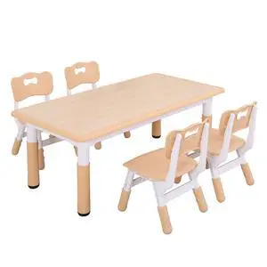 Kids Table and Chairs, Height Adjustable Toddler Table and Chair Set with 4 Chairs, Graffiti Desktop, Classroom/Daycare/Home, Children Multi-Activity Table for Ages 2-8 Kids Table and Chairs, Height Adjustable Toddler Table and Chair Set with 4 Chairs, Graffiti Desktop, Classroom/Daycare/Home, Children Multi-Activity Table for Ages 2-8
