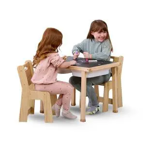 Cordia Kids Table and Chair Set - Montessori-Inspired Kids Workbench - with Two Chairs, Two Collapsible Bucket Inserts, and Chalkboard - Baby Activity Table Cordia Kids Table and Chair Set - Montessori-Inspired Kids Workbench - with Two Chairs, Two Collapsible Bucket Inserts, and Chalkboard - Baby Activity Table