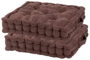 Chocolate Tufted Booster Cushion Set of 2 Chocolate Tufted Booster Cushion Set of 2