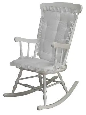 Rocking Chair Cushion Pad Set - Machine Washable Seat and Seat Back Cushions, Seat Cover or Replacement Pads for Rocker or Glider, White Eyelet Rocking Chair Cushion Pad Set - Machine Washable Seat and Seat Back Cushions, Seat Cover or Replacement Pads for Rocker or Glider, White Eyelet