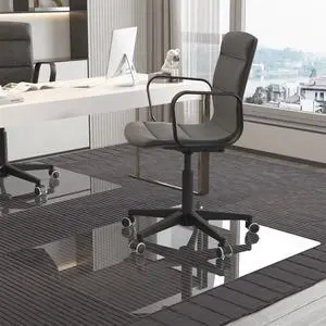 36 x 46 Inch Tempered Glass Chair Mat for Carpet, Office/Home, Clear Computer Floor Mat with 4 Anti-Slip Pads 36 x 46 Inch Tempered Glass Chair Mat for Carpet, Office/Home, Clear Computer Floor Mat with 4 Anti-Slip Pads