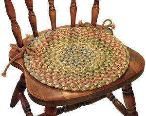 Rhody Rug Katie KA53 Camel 15" x 15" Chair Pad Set-of-4 - Round Chair Cushion with Ties for Round Shaped Patios, Dining Room Seat - Seat Cushions, Ideal as Home Decor - Made in USA Rhody Rug Katie KA53 Camel 15" x 15" Chair Pad Set-of-4 - Round Chair Cushion with Ties for Round Shaped Patios, Dining Room Seat - Seat Cushions, Ideal as Home Decor - Made in USA