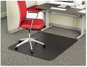 SuperMat Frequent Use Chair Mat, Medium Pile Carpet, Beveled, 45 x 53, Black SuperMat Frequent Use Chair Mat, Medium Pile Carpet, Beveled, 45 x 53, Black