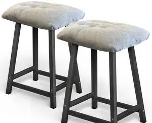 2 Pcs Bar Stools Cushions with Non-Slip Bottom and Strap, Grey Soft Seat Cushion Comfortable PP Cotton Filled Pad, Six-Point Positioning, Ideal for Stools and Chairs Use, 16"x12"x 2" 2 Pcs Bar Stools Cushions with Non-Slip Bottom and Strap, Grey Soft Seat Cushion Comfortable PP Cotton Filled Pad, Six-Point Positioning, Ideal for Stools and Chairs Use, 16"x12"x 2"