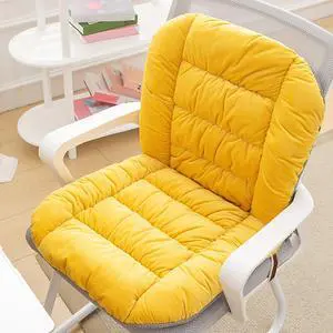 Desk Chair Cushion, Soft Seat Cushion with Removable Cover, Non-Slip, Indoor/Outdoor, Yellow, 17" x 19", Velvet, Rectangular, Classic Desk Chair Cushion, Soft Seat Cushion with Removable Cover, Non-Slip, Indoor/Outdoor, Yellow, 17" x 19", Velvet, Rectangular, Classic