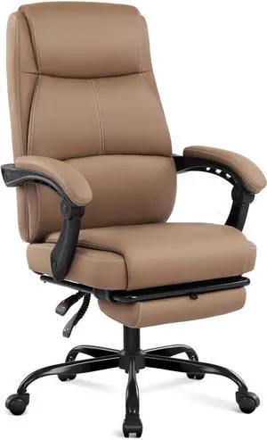 Big and Tall Office Chair with Footrest, High Back Desk Chair with Linkage Armrest, 90-155° Recline Executive Computer Chairs with Adjustable Height for Home Big and Tall Office Chair with Footrest, High Back Desk Chair with Linkage Armrest, 90-155° Recline Executive Computer Chairs with Adjustable Height for Home