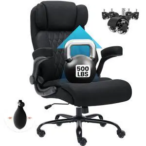 500lbs Big and Tall Office Chair Adjustable Lumbar Support for Back Pain, Extra Wide Seat Executive Office Chair Thick Armrest Pad, Heavy Duty Base&Upgraded Wheels, Ergonomic Comfy Computer Desk Chair 500lbs Big and Tall Office Chair Adjustable Lumbar Support for Back Pain, Extra Wide Seat Executive Office Chair Thick Armrest Pad, Heavy Duty Base&Upgraded Wheels, Ergonomic Comfy Computer Desk Chair