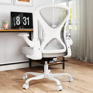 Ergonomic Office Chair with Adjustable Lumbar Support, 300 lbs Swivel Desk Chair with Flip-Up Arms, Mesh Comfy Padded Seat for Computer and Home, Grey Ergonomic Office Chair with Adjustable Lumbar Support, 300 lbs Swivel Desk Chair with Flip-Up Arms, Mesh Comfy Padded Seat for Computer and Home, Grey
