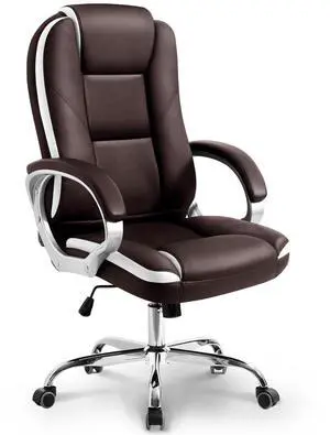 Office Desk Ergonomic Gaming Computer Chair High Back Adjustable PU Leather with Lumbar Support, Swivel Rolling Wheels, Executive Managerial Task Chair (Brown) Office Desk Ergonomic Gaming Computer Chair High Back Adjustable PU Leather with Lumbar Support, Swivel Rolling Wheels, Executive Managerial Task Chair (Brown)
