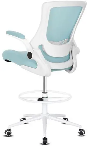 Tall Office Chair, Drafting Chair for Standing Desk, High Office Chair with Adjustable Lumbar Support, Flip-up Arm and Footrest Ring, Tall Drafting Chair for Bar Height Desk Tall Office Chair, Drafting Chair for Standing Desk, High Office Chair with Adjustable Lumbar Support, Flip-up Arm and Footrest Ring, Tall Drafting Chair for Bar Height Desk