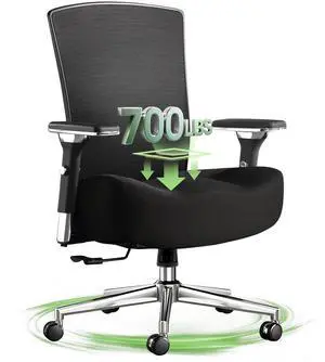 Big and Tall Office Chair 700lbs with Ergonomic W Wide Thick Seat Cushion, Oversized Mesh Desk Chair with Adjustable Lumbar Support, Computer Chair with Upgraded 4D Armrests Big and Tall Office Chair 700lbs with Ergonomic W Wide Thick Seat Cushion, Oversized Mesh Desk Chair with Adjustable Lumbar Support, Computer Chair with Upgraded 4D Armrests