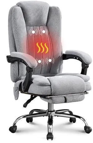 Massage Office Chair with Foot Rest,6 Points Vibration and Heat Ergonomic Executive Desk Chair for Heavy People,500lbs Big and Tall Office Chairs with Reclining High Back for Home Office Massage Office Chair with Foot Rest,6 Points Vibration and Heat Ergonomic Executive Desk Chair for Heavy People,500lbs Big and Tall Office Chairs with Reclining High Back for Home Office