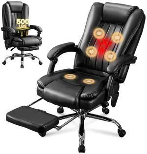 Massage Office Chair with Foot Rest,6 Points Vibration and Heat Ergonomic Executive Desk Chair for Heavy People,500lbs Big and Tall Office Chairs with Reclining High Back for Home Office Massage Office Chair with Foot Rest,6 Points Vibration and Heat Ergonomic Executive Desk Chair for Heavy People,500lbs Big and Tall Office Chairs with Reclining High Back for Home Office