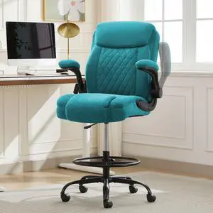 Drafting Chair for Standing Desk Tall Office Chair with Adjustable Height & Foot Ring, Flip-Up Arms, Lumbar Support Comfortable Fabric Seat, Ideal Home Desk Chair Drafting Chair for Standing Desk Tall Office Chair with Adjustable Height & Foot Ring, Flip-Up Arms, Lumbar Support Comfortable Fabric Seat, Ideal Home Desk Chair