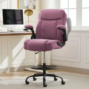 Drafting Chair for Standing Desk Tall Office Chair with Adjustable Height & Foot Ring, Flip-Up Arms, Lumbar Support Comfortable Fabric Seat, Ideal Home Desk Chair Drafting Chair for Standing Desk Tall Office Chair with Adjustable Height & Foot Ring, Flip-Up Arms, Lumbar Support Comfortable Fabric Seat, Ideal Home Desk Chair