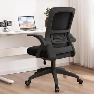 Office Chair, Ergonomic Desk Chair Breathable Mesh Chair Swivel Chair with Flip-Up Arms and Lumbar Support Computer Chair for Home Office Office Chair, Ergonomic Desk Chair Breathable Mesh Chair Swivel Chair with Flip-Up Arms and Lumbar Support Computer Chair for Home Office