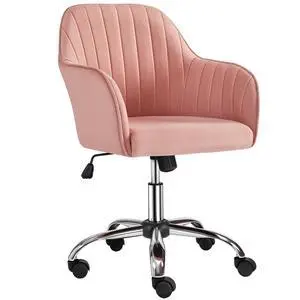 Pink Desk Vanity Chair Comfy Modern Aesthetic Accent Armchair Height Adjustable Swivel Computer Chair for Bedroom or Office Pink Desk Vanity Chair Comfy Modern Aesthetic Accent Armchair Height Adjustable Swivel Computer Chair for Bedroom or Office