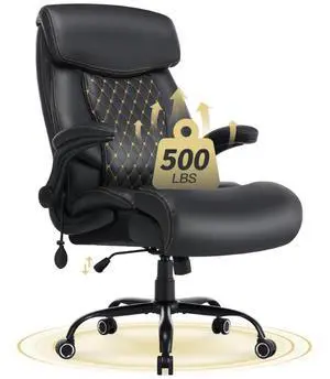 500LBS Big and Tall Office Chair for Heavy People 650lbs Heavy Duty Executive Chair with Adjustable Lumbar Support, Wide Seat, Ergonomic High-Back Leather Desk Chair for Adults 8 Hours Daliy Work 500LBS Big and Tall Office Chair for Heavy People 650lbs Heavy Duty Executive Chair with Adjustable Lumbar Support, Wide Seat, Ergonomic High-Back Leather Desk Chair for Adults 8 Hours Daliy Work