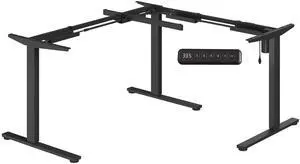 Electric Height Adjustable 3-Leg L Shaped Standing Desk Frame, Support up to 220lbs, Sit Stand Ergonomic L Desk Frame Only, Black Electric Height Adjustable 3-Leg L Shaped Standing Desk Frame, Support up to 220lbs, Sit Stand Ergonomic L Desk Frame Only, Black