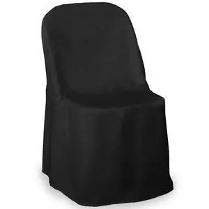 10 pcs Black Polyester Folding Chair Covers for Wedding, Party, and Banquet - Elegant Cloth Slipcovers 10 pcs Black Polyester Folding Chair Covers for Wedding, Party, and Banquet - Elegant Cloth Slipcovers