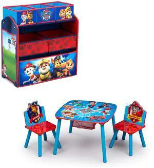 Kids Table and Chair Set with Storage (2 Chairs Included) Plus Design & Store 6 Bin Toy Storage Organizer - Ideal for Arts & Crafts, Homeschooling, Homework & More, Nick Jr. PAW Patrol Kids Table and Chair Set with Storage (2 Chairs Included) Plus Design & Store 6 Bin Toy Storage Organizer - Ideal for Arts & Crafts, Homeschooling, Homework & More, Nick Jr. PAW Patrol