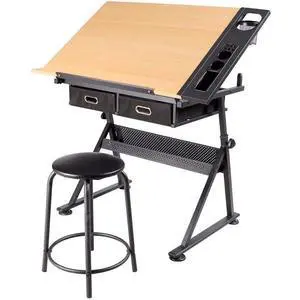Height Adjustable Drafting Table Drawing Desk Tiltable Tabletop Art Craft Work Station with Stool for Artists Painters Students Adults Height Adjustable Drafting Table Drawing Desk Tiltable Tabletop Art Craft Work Station with Stool for Artists Painters Students Adults