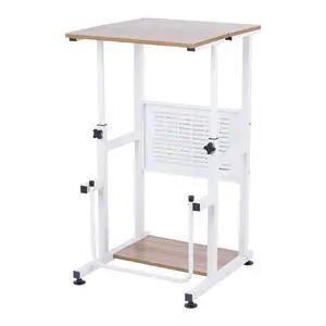 Adjustable-Height Standing Desk, 2-Mode Modern Standing and Sitting Desk, Light Grain Adjustable-Height Standing Desk, 2-Mode Modern Standing and Sitting Desk, Light Grain