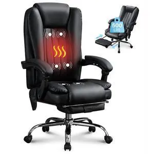 Massage Office Chair with Foot Rest for Heavy People 500lbs Big and Tall Office Chairs with 6 Vibration Points and Heating Function for 8 Hours daliy Work,Ergonomic Executive Desk Chair (Black) Massage Office Chair with Foot Rest for Heavy People 500lbs Big and Tall Office Chairs with 6 Vibration Points and Heating Function for 8 Hours daliy Work,Ergonomic Executive Desk Chair (Black)