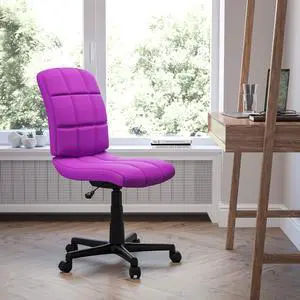 Mid-Back Purple Quilted Vinyl Swivel Task Office Chair Mid-Back Purple Quilted Vinyl Swivel Task Office Chair