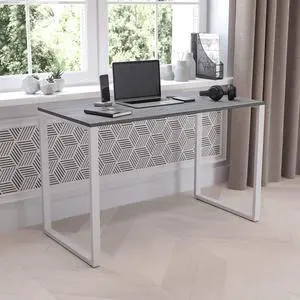 Industrial Modern Desk-47"L Commercial Grade Home Office Desk-Rustic Gray/White Industrial Modern Desk-47"L Commercial Grade Home Office Desk-Rustic Gray/White