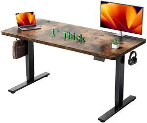 Electric Standing Desk Adjustable - 60x28 Inch Sit Stand Desk with 1 Inch Thick Tabletop, Double Beam Frame, 3 Memory Height Adjustment, Cable Management for Home Office Electric Standing Desk Adjustable - 60x28 Inch Sit Stand Desk with 1 Inch Thick Tabletop, Double Beam Frame, 3 Memory Height Adjustment, Cable Management for Home Office