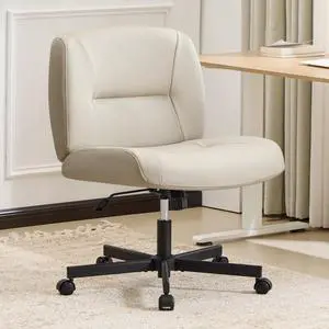 Criss Cross Chair with Wheels, Wide Mid-Back Criss Cross Legged Chair Computer Desk Chair Height Adjustable Home Office Desk Chair for Bedroom Living Room, Office, Grey, PU Criss Cross Chair with Wheels, Wide Mid-Back Criss Cross Legged Chair Computer Desk Chair Height Adjustable Home Office Desk Chair for Bedroom Living Room, Office, Grey, PU