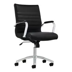 ® Modern Comfort Series Winsley Bonded Leather Mid-Back Chair, Black ® Modern Comfort Series Winsley Bonded Leather Mid-Back Chair, Black