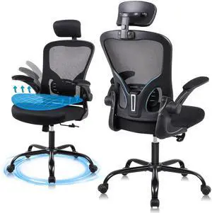 Ergonomic Office Desk Chair- Mesh Home Office Desk Chair with Headrests & Adjustable Armrests,Executive Rolling Chair Ergonomic Office Desk Chair- Mesh Home Office Desk Chair with Headrests & Adjustable Armrests,Executive Rolling Chair