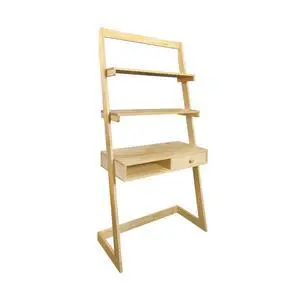 Freestanding Ladder Desk with Drawer, Natural Freestanding Ladder Desk with Drawer, Natural