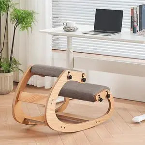 Ergonomic Kneeling Chair,Adjustable Rocking Knee Chair for Home Office,Wooden Office Chair for Back Pain Relief, Grey Ergonomic Kneeling Chair,Adjustable Rocking Knee Chair for Home Office,Wooden Office Chair for Back Pain Relief, Grey
