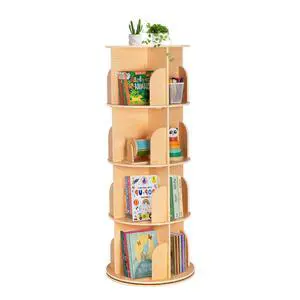 Rotating Bookshelf for Kids & Adults, Spinning Bookshelf Tower with Large Capacity for Small Space, 360° Display 4 Tier Floor Small Round Corner Shelf for Library, Bedroom, Living Room, Office Rotating Bookshelf for Kids & Adults, Spinning Bookshelf Tower with Large Capacity for Small Space, 360° Display 4 Tier Floor Small Round Corner Shelf for Library, Bedroom, Living Room, Office