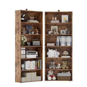 Bookshelves and Bookcases Set of 2 Floor Standing 6 Tiers Display Storage Shelves 70 in Tall Bookcase Home Decor Furniture for Home Office, Living Room, Bed Room Bookshelves and Bookcases Set of 2 Floor Standing 6 Tiers Display Storage Shelves 70 in Tall Bookcase Home Decor Furniture for Home Office, Living Room, Bed Room