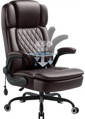 450LBS Big and Tall Executive Office Chair with Flip up Arm,Heavy Duty PU Leather Computer Desk Chair,Comfortable High Back Swivel Home Office Chair with Rolling for Adults,Spring Cushion,Metal Base 450LBS Big and Tall Executive Office Chair with Flip up Arm,Heavy Duty PU Leather Computer Desk Chair,Comfortable High Back Swivel Home Office Chair with Rolling for Adults,Spring Cushion,Metal Base