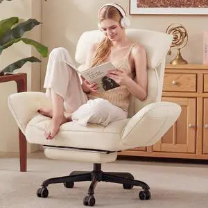 Cross Legged Office Chair with Pivoting Armrests,Criss Cross Chair with Pocket Spring Seat & Back,Reclining Computer Gaming Chair with Footrest and Metal Base (Cream) Cross Legged Office Chair with Pivoting Armrests,Criss Cross Chair with Pocket Spring Seat & Back,Reclining Computer Gaming Chair with Footrest and Metal Base (Cream)