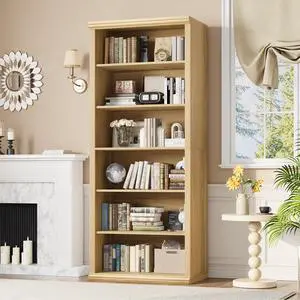 Bookcase and Bookshelves, 28" W Tall Bookshelf with Elegant Design, 6 Tiers Spacious Book Storage, Freestanding Book Organizer, Display Library Shelf for Home Office, Living Room & Study Room Bookcase and Bookshelves, 28" W Tall Bookshelf with Elegant Design, 6 Tiers Spacious Book Storage, Freestanding Book Organizer, Display Library Shelf for Home Office, Living Room & Study Room