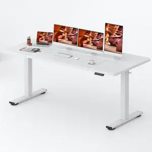 Adjustable Standing Desk, Large 79x31 Inches Standing Desk with Cable Management, Height Adjustable Home Office Computer Desk 2 Box Packaging with Memory Preset& Cup Holder, White Adjustable Standing Desk, Large 79x31 Inches Standing Desk with Cable Management, Height Adjustable Home Office Computer Desk 2 Box Packaging with Memory Preset& Cup Holder, White