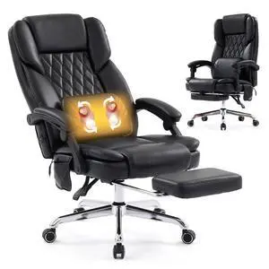 Big and Tall Office Chair with 3D Kneading Massage Lumbar Support, Office Chairs for Back Pain Relief, Ergonomic Comfort 130° Reclining Desk Chairs Managerial Chairs for Heavy People Big and Tall Office Chair with 3D Kneading Massage Lumbar Support, Office Chairs for Back Pain Relief, Ergonomic Comfort 130° Reclining Desk Chairs Managerial Chairs for Heavy People