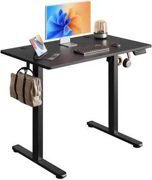 40 Inch Electric Standing Desk, 3 Adjustable Computer Desk for Home Office, Ergonomic Sit to Stand Desk with LED Touchscreen,Headphone Hook, 3 Memory Preset, with One-Piece Desktop, Black 40 Inch Electric Standing Desk, 3 Adjustable Computer Desk for Home Office, Ergonomic Sit to Stand Desk with LED Touchscreen,Headphone Hook, 3 Memory Preset, with One-Piece Desktop, Black
