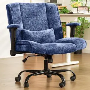 Criss Cross Chair with Wheels & Flip Arms, Wide Cross Legged Office Chair with Adjustable Tilt Criss-Cross Desk Chair with Lumbar Support for Home Office, Bedroom, Apartment Blue Criss Cross Chair with Wheels & Flip Arms, Wide Cross Legged Office Chair with Adjustable Tilt Criss-Cross Desk Chair with Lumbar Support for Home Office, Bedroom, Apartment Blue