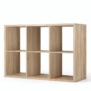 Sturdy Room 13-Inch Cube Storage Organizer Shelf, with Extra Thick Exterior Edge, Open Storage Shelf Divider, Bookcase, 6-Cube, Natural Oak Sturdy Room 13-Inch Cube Storage Organizer Shelf, with Extra Thick Exterior Edge, Open Storage Shelf Divider, Bookcase, 6-Cube, Natural Oak