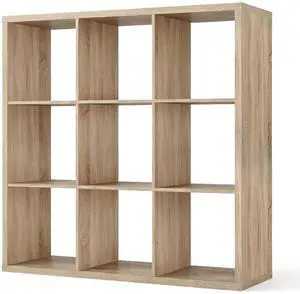 Sturdy Room 13-Inch Cube Storage Organizer Shelf, with Extra Thick Exterior Edge, Open Storage Shelf Divider, Bookcase, 9-Cube, Natural Oak Sturdy Room 13-Inch Cube Storage Organizer Shelf, with Extra Thick Exterior Edge, Open Storage Shelf Divider, Bookcase, 9-Cube, Natural Oak