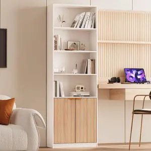 69" Tall Book Shelve Bookcases with Doors, Floor Standing 6 Shelf Display Shelves, Freestanding Shelving Unit with Closed Doors for Storage, Home Decor Furniture for Living Room Home Office 69" Tall Book Shelve Bookcases with Doors, Floor Standing 6 Shelf Display Shelves, Freestanding Shelving Unit with Closed Doors for Storage, Home Decor Furniture for Living Room Home Office